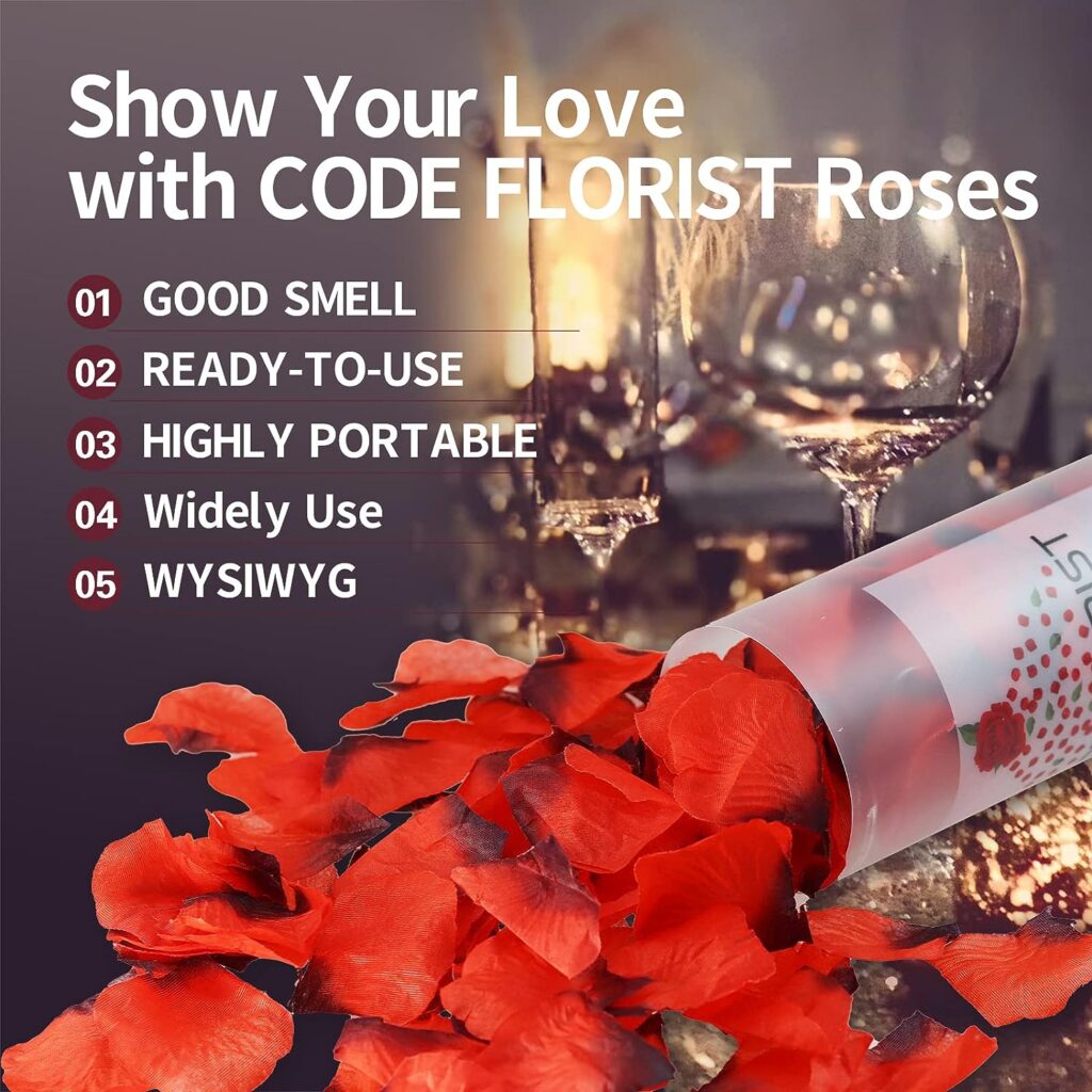 CODE FLORIST 1500 PCS Dark-Red Silk Rose Petals for Valentines Day,Romantic Night,Wedding,Proposal Anniversary Flower Decorations(Separated,Scented)