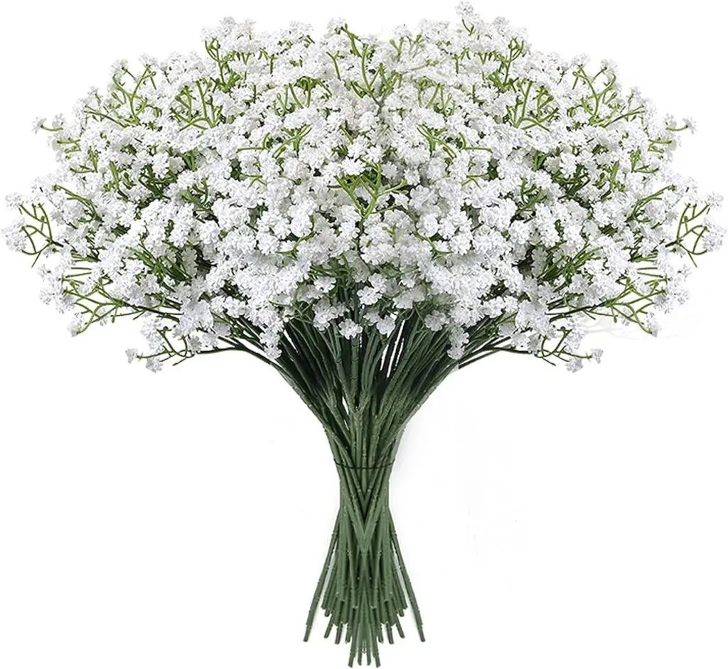 LYLYFAN 18 Pcs Babys Breath Artificial Flowers, Gypsophila Real Touch Flowers for Wedding Party Home Garden Decoration