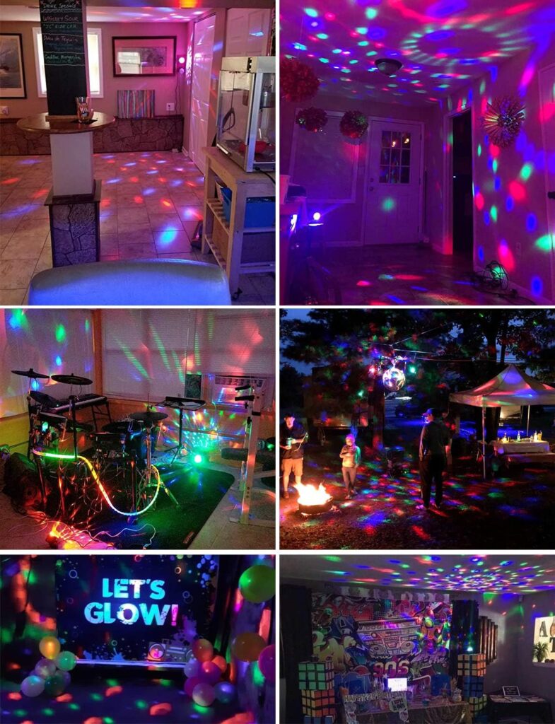 Sound Activated Party Lights with Remote Control Dj Lighting, Disco Ball Strobe Lamp 7 Modes Stage Light for Home Room Dance Parties Birthday Karaoke Halloween Christmas Wedding Show Club Decorations