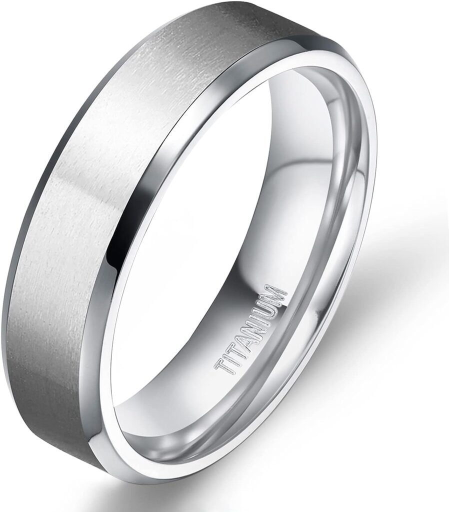 TIGRADE Titanium Rings 4MM 6MM 8MM 10MM Wedding Band in Comfort Fit Matte for Men Women Size 3-15