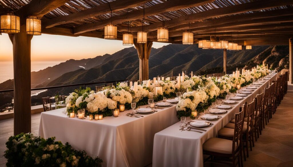 Malibu Rocky Oaks Estate beach wedding venue with a view