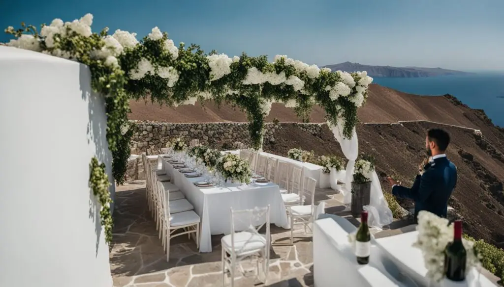 Santorini vineyard wedding