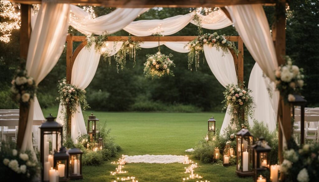 backyard wedding ceremony decor