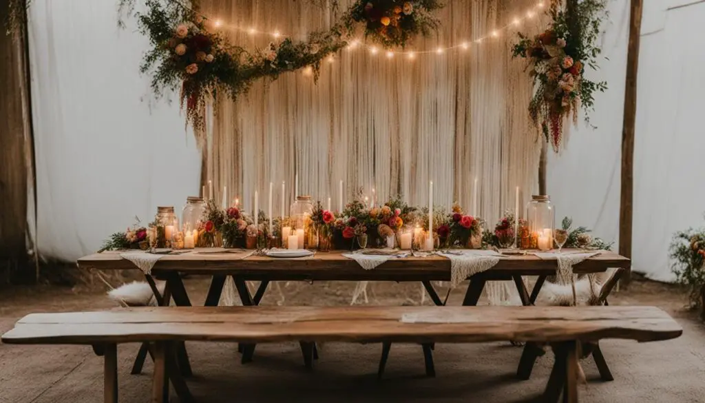 budget-friendly boho wedding decor
