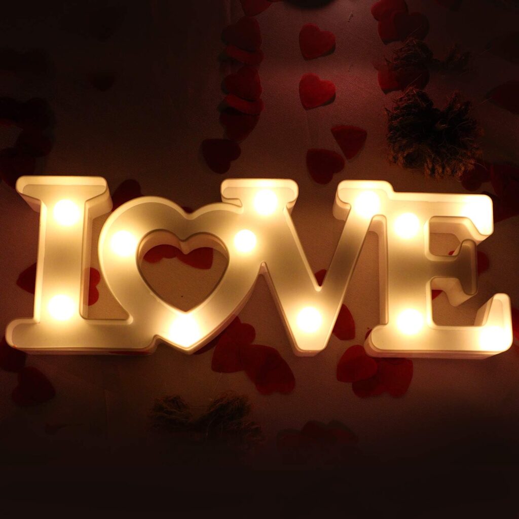 Cheerin Marquee Love Sign Decoration - Valentines Day Table Top Decor - Wedding Light Up Decorations