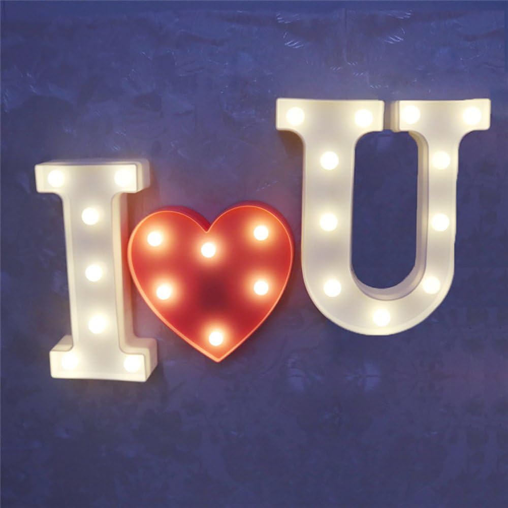 CSKB Light Up I Love You Letters Sign for Wedding LED Heart Marquee Lights Night Light Lamp Christmas Holiday Gift Home Party Decoration