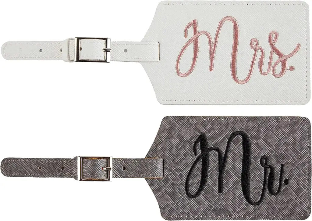 Chelmon Wedding Gifts Mr and Mrs Gifts Luggage Tags Bridal Shower Gifts Honeymoon Vacation Travel Essentials Couples Bridesmaid Bride Gifts for Her