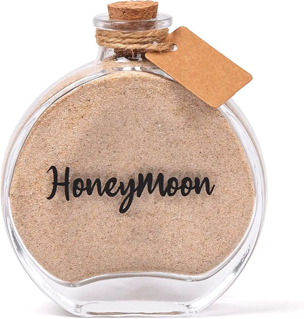 Honeymoon Sand Keepsake Jar 2024，Bridal Shower Gift, Wedding Gift, Engagement Gift, Honeymoon Gift, Travel Gift for Couples, Newlywed, Fiance(Gift Box Includes) - 40ml Glass