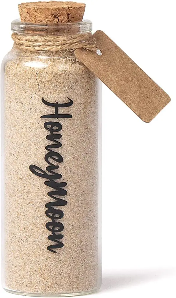 Honeymoon Sand Keepsake Jar 2024，Bridal Shower Gift, Wedding Gift, Engagement Gift, Honeymoon Gift, Travel Gift for Couples, Newlywed, Fiance(Gift Box Includes) - 40ml Glass