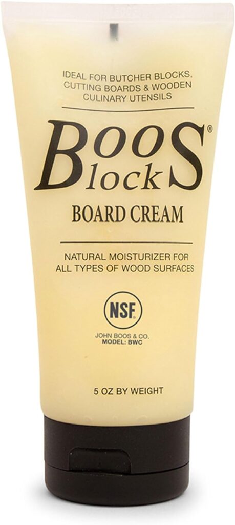 John Boos 5 Oz All Natural Beeswax Moisture Cream for Wood Kitchen Cutting Boards, Boos Chopping Block  Countertops, Food Safe Charcuterie Essential