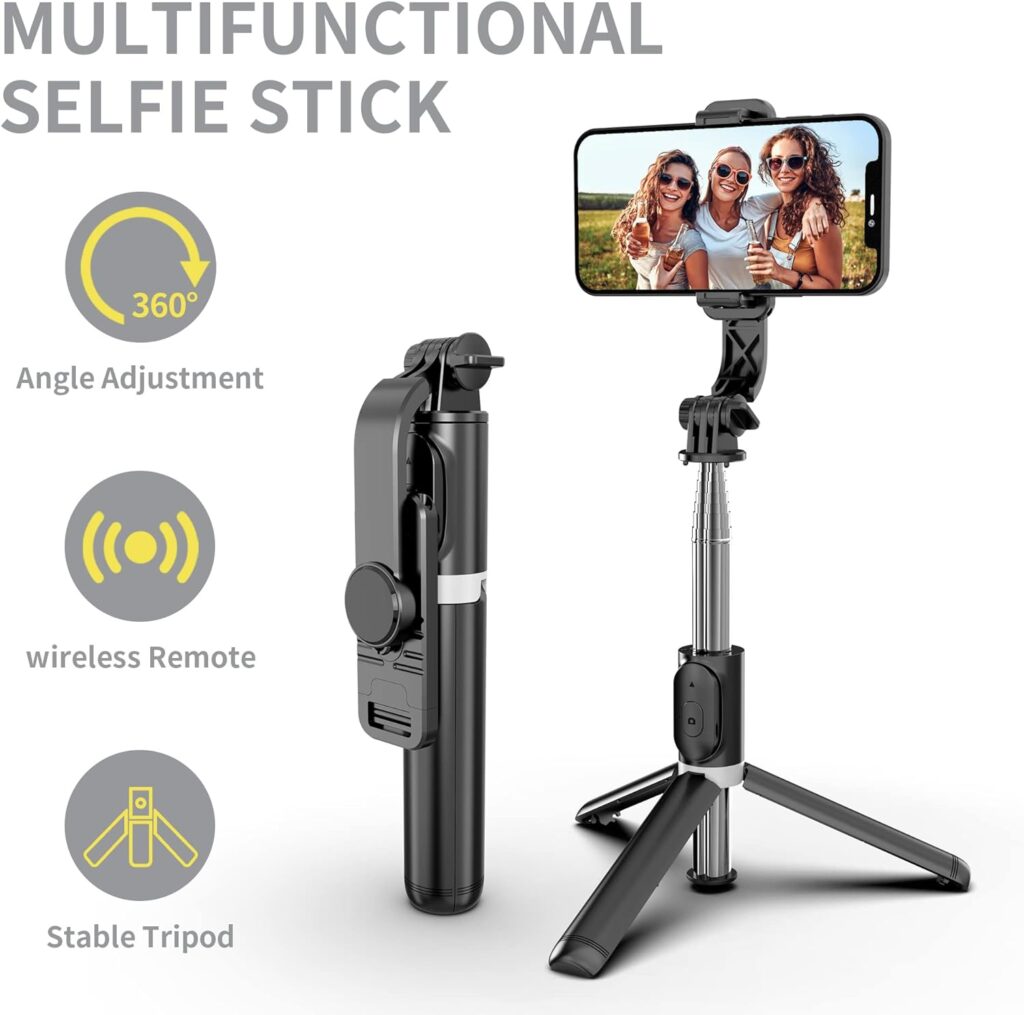Selfie Stick Tripod, All in One Extendable  Portable Selfie Stick with Wireless Remote Compatible with iPhone 14 13 12 11 pro Xs Max Xr X 8 7, Galaxy Note10/S20/S10/OnePlus 9/9 PRO etc