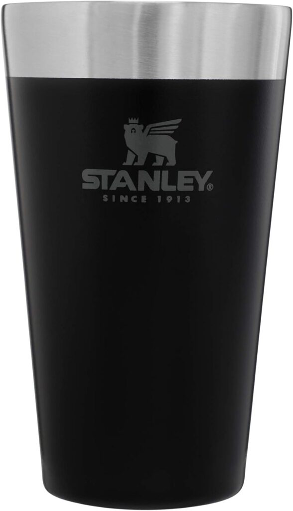 STANLEY Adventure Inulsated Stacking Beer Pint Glass, 16oz Stainless Steel Double Wall Rugged Metal Drinking Tumbler